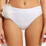 Calzedonia SA01781 Bora Bora fehér magas derekú bikini alsó levehető rózsa bross M fotó