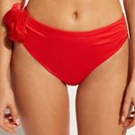 Calzedonia SA01781 Bora Bora piros magas derekú bikini alsó levehető rózsa bross M fotó
