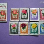 Magyar 1962 postatiszta** komplett gyűjteményi sor plusz szelvényes bélyeg. Rózsák. Leírás lent 14 fotó