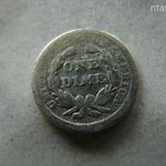 EZÜST USA 1 DIME, 1853. 1 DB. 2, 5 GR. DÁTUMNÁL NYILAK, HASZNÁLTABB, MEDÁL/FÜL NYOM fotó