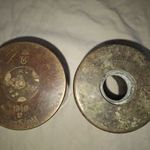 2db. világháborús 7, 5cm-es magyar hüvely fotó