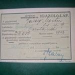 1933, Overland márkájú személyautó igazolólapja fotó