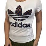 ADIDAS fehér trendi PÁRDUCOS mintás XS/S minőségi csajos PÓLÓ f82 fotó