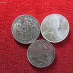 PÁZMÁNY SOR 3 x 2 PENGŐ 1935, 1936 EZÜST: 30g kiv+ fotó