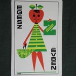Kártyanaptár, Zöldért, zöldség gyümölcs vállalat, grafikai, reklám figura, 1972 (1) fotó