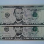 AMERIKA USA 5 DOLLÁR 2017 A, BANKJEGY , HAJTATLAN, UNC, SORSZÁMKÖVETŐ , CSILLAG A SORSZÁM VÉGÉN, RITKÁBB fotó