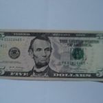 AMERIKA USA 5 DOLLÁR 2017 A, BANKJEGY , HAJTATLAN, UNC, , CSILLAG A SORSZÁM VÉGÉN, RITKÁBB fotó