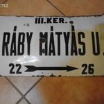 ZOMÁNCTÁBLA RÉGI DOMBORÚ UTCANÉVTÁBLA! RÁBY MÁTYÁS U BUDAPEST III.KER fotó