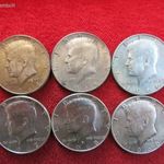 KENNEDY 1/2 DOLLÁR SOR 1964-1969 EZÜST: 70g EGYBEN ELADÓ ! kiv, enyhe oxidfolt fotó
