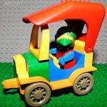 Lego Fabuland MOC - Papagáj Peti és kabrió autója. Egyedi építésű, állatos mese legó játék szett. fotó
