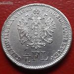 1860 - B - 1/4 FLORIN !! RITKA ! EXTRA ezüst fotó