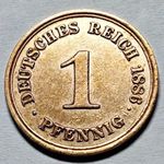 Németország/Császárság 1886A Cu 1 Pfennig EXTRA (15 USD) AE475 fotó