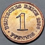 Németország/Császárság 1896D Cu 1 Pfennig EXTRA (10 USD) AE478 fotó