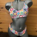 Színes virág mintás 2 részes fürdőruha, fürdő ruha, bikini, Zaful. L- 40. (Vi) fotó