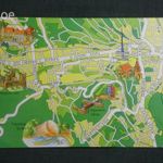 Képeslap, térképes, Miskolc, palotaszálló, Diósgyőr vár, Tv torony, egyetem, fürdő, templom, 1970- fotó