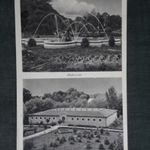Képeslap, Harkány, mozaik, Ilona-fürdő, park, szobor látkép, részlet, Szilczer Gyula Harkány kiad , 1939 fotó