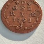 Hollandia, Gelderland tartomány 1 duit 1794 érme fotó