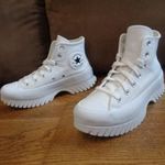 Új eredeti Converse 36, 5-estől 40-esig női prémium bőr magas szárú emelt talpú utcai cipő sportcipő fotó