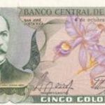 5 colones 1989 Costa Rica UNC fotó