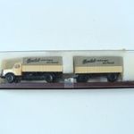 AA595 H0 1: 87 Brekina 73302 Henschel teherautó pótkocsival, Lastwagen aus Kassel fotó