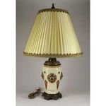 1R900 Antik bronz talpas Zsolnay majolika lámpa 73.5 cm fotó