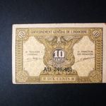 Francia Indokína 10 Cents 1942 XF fotó