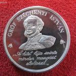 GRÓF SZÉCHENYI ISTVÁN / MAGYAR HITEL BANK 1986 EMLÉKÉREM EZÜST: 34, 5g/835 PP, mikrokarc ! fotó