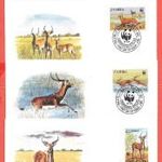 1987. Zambia , WWF Vízi antilop sor FDC fotó