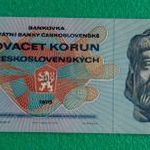 20 KORONA 1970 CSEHSZLOVÁK PAPÍRPÉNZ HAJTATLAN, DE! fotó
