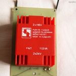 Piros transzformátor 2x110V ~ /2x24V ~ (2x34V ?) használt, de működik / 1 Ft-ról fotó