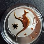 Australia 2005 Kangaroo Silver 1-uncia aranyozott. fotó