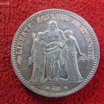 FRANCIAORSZÁG/ III.KÖZTÁRSASÁG 5 FRANK 1873 A EZÜST: 25g kiv+ fotó