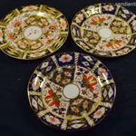 ROYAL CROWN DERBY ... 3 DB GAZDAGON ARANYOZOTT PORCELÁN KISTÁNYÉR X fotó
