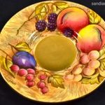 MESESZÉP ARANYOZOTT AYNSLEY PORCELÁN KISTÁNYÉR GYÜMÖLCSÖS MINTÁVAL X fotó