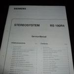 SIEMENS RS 190 R4 stereo system szervízkönye fotó