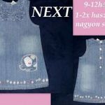 NEXT elefántos koptatott farmer ruha 9-12hó 80 fotó