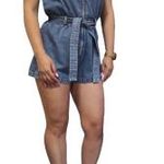 H&M kék extra trendi elől cipzáros csajos S/M minőségi luxus nyári FARMER OVERÁL f30 fotó