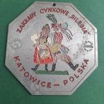 sziléziai cinküzem retró lengyel fém plakett 1970-es évek fotó