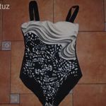 42-es, fekete-drapp, melltartós, csinos, moletti fürdőruha fotó