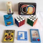 Retró Rubik kocka 2db+bábel torony+varázs gyűrű+tili-toli 2db+Kelloggs frosties játék fotó
