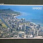 Képeslap, USA, Honolulu Hawaii, Waikiki Beach, strand, üdülő, városi látkép, 1985- fotó