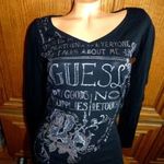 GUESS FEKETE, STRASSZOS FELSŐ M fotó