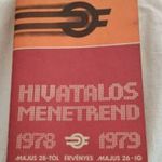 Magyar Államvasutak hivatalos menetrend (1978 május 28. - 1979 május 26.) fotó