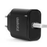 Adapter - Type-C - gyorstöltő, PD20W - fekete - Delight fotó