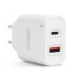 Hálózati Adapter USB + Type-C PD20W gyorstöltéssel - fehér - Delight fotó
