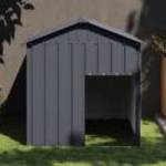 vidaXL antracit horganyzott acél kutyakennel tetővel 117x153x123 cm fotó