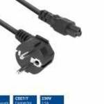 ACT Powercord mains connector Schuko CEE 7/7 male (angled) - C5 IEC 60320 1m Black fotó