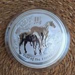 1 kg (32, 15 uncia) .999 befektetési ezüst érme "Ló Éve" UNC Perth Mint, Ausztrália 2014 1 FT! fotó
