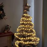 LED karácsonyi szalag, karácsonyfadísz 3 m arany fotó
