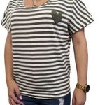 LAURA TORELLI fehér khaki CSÍKOS szőrmés SZÍV mintás L/XL lezser PÓLÓ j10 fotó